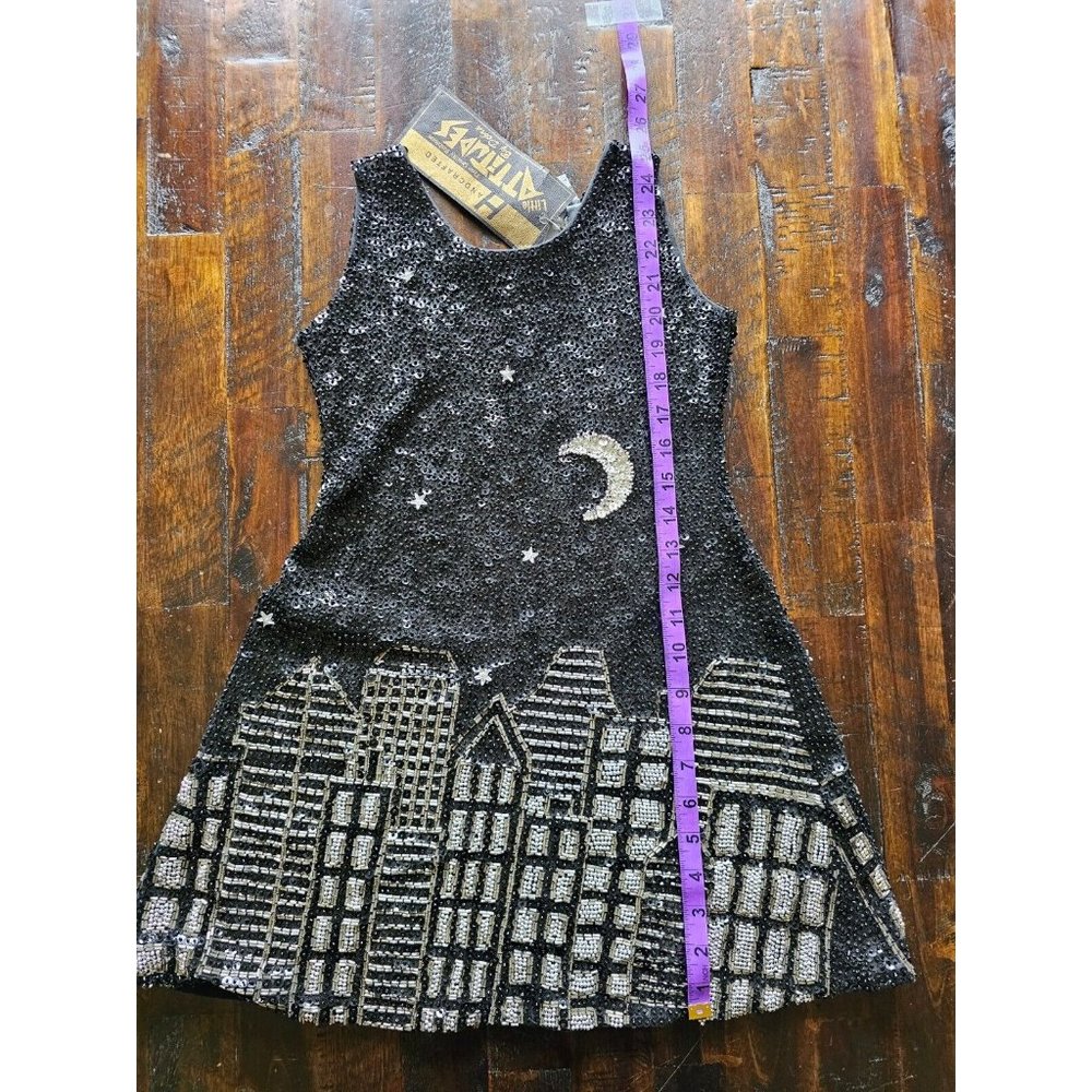 Little Attitudes by Debra Green Hand-Beaded Sequin A-Line Dress, Pageant SZ 7 - Picture 12 of 16